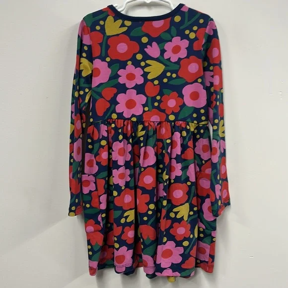 Hanna Andersson Floral long sleeve play-dress Dress 6-7 - Picture 6 of 6